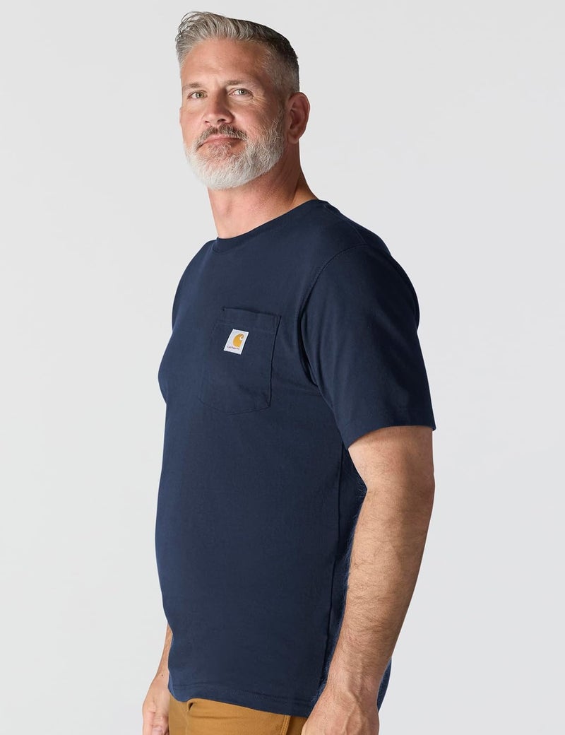 Carhartt Men's Loose Fit Heavyweight Short-Sleeve Pocket T-Shirt, Navy, 4XL - Image 3